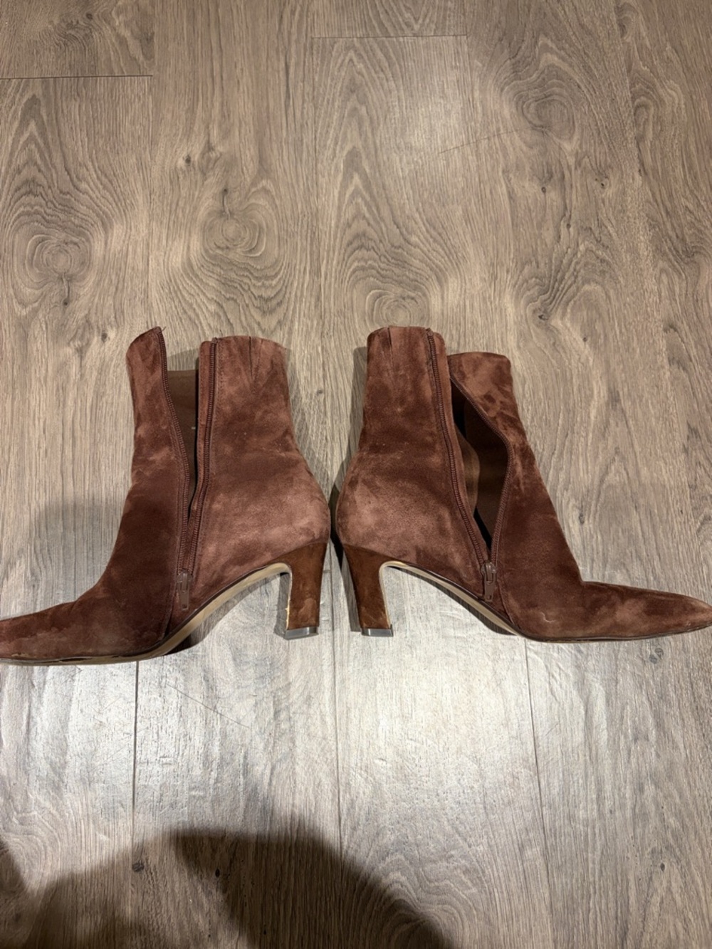 Steve Madden Women's Brown Suede Mid-Heel Ankle Boots